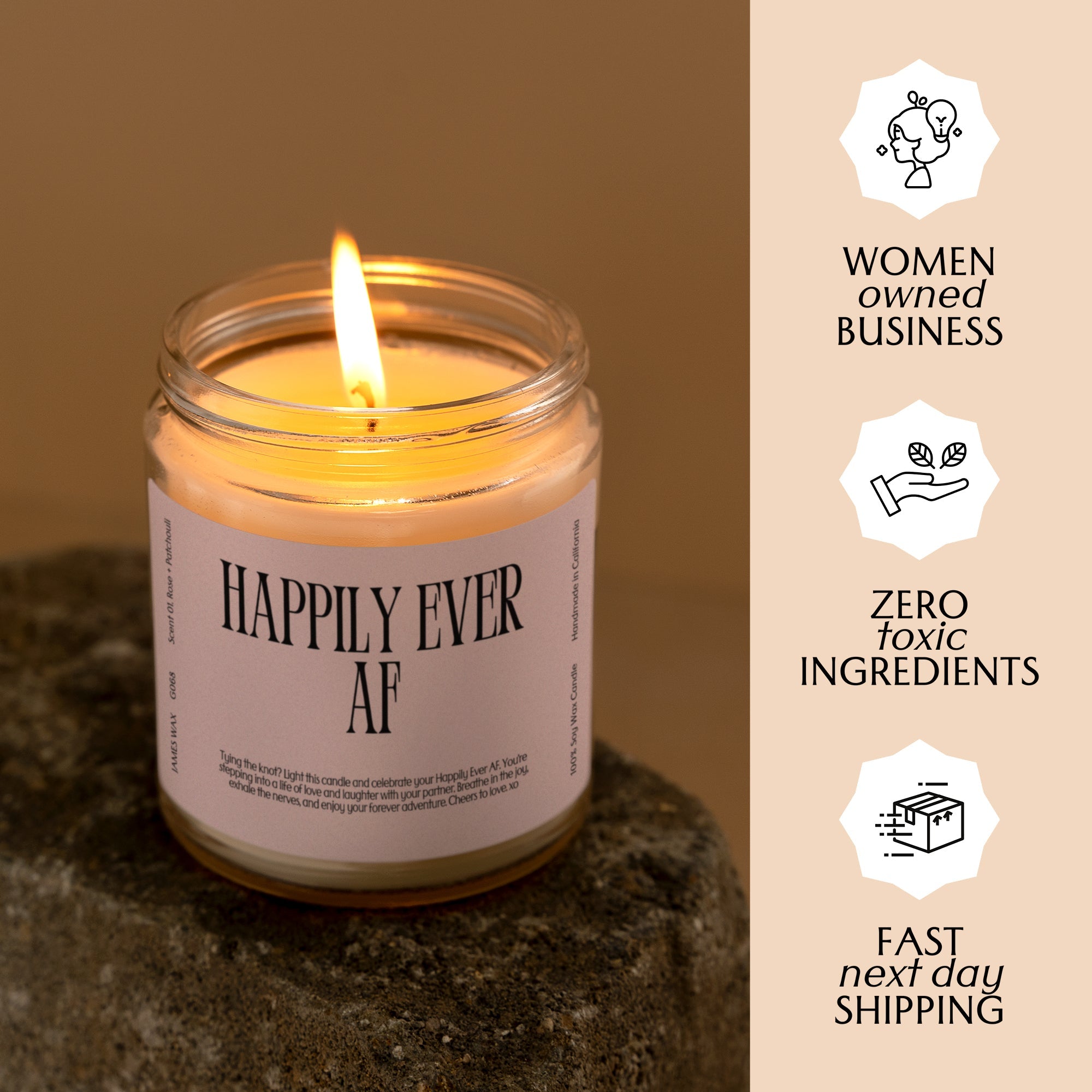 XN Wedding Gift Funny Candle For Newlyweds Happily Ever AF Candle Gift For Her G068