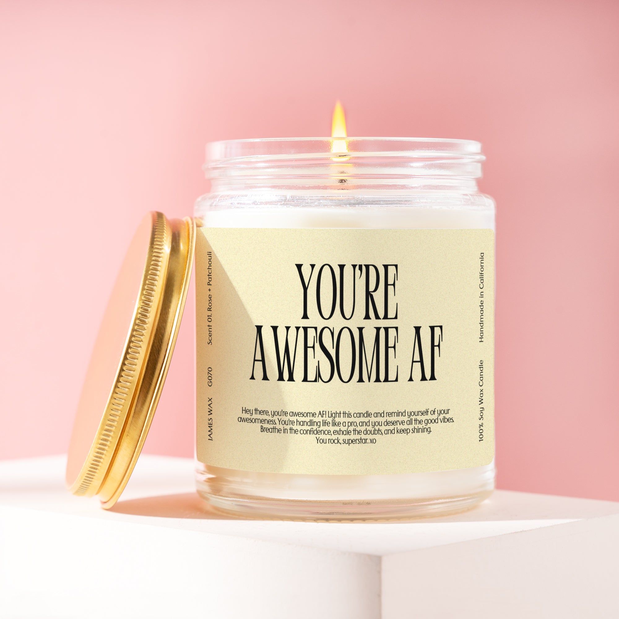 XN Encouragement Gift Funny Candle For Saying You're Awesome You're Awesome AF Candle Gift For Her G070