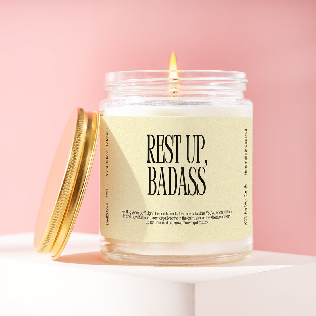 Relaxation Stress Relief Rest Up Badass Candle G071