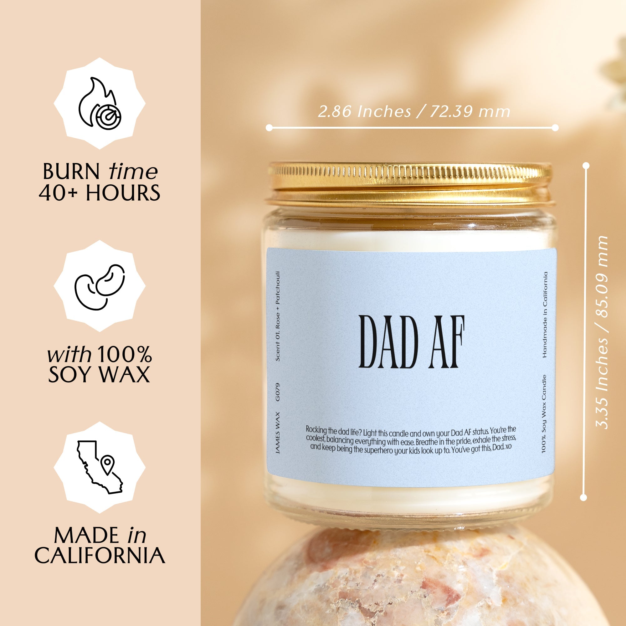 XN Father's Day Gift Funny Candle For Dads Dad AF Candle Gift For Him Husband Dad Boyfriend G079