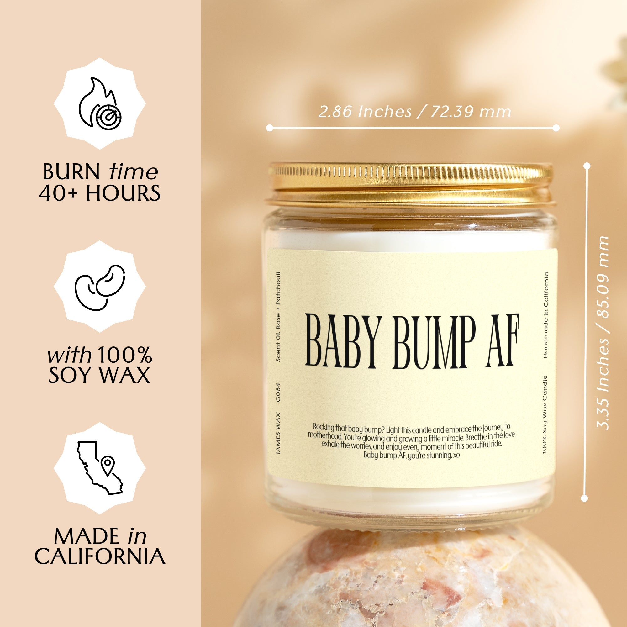 XN Baby Shower Gift Funny Candle For Moms-To-Be Baby Bump AF Candle Gift For Expecting Pregnancy Gift G084