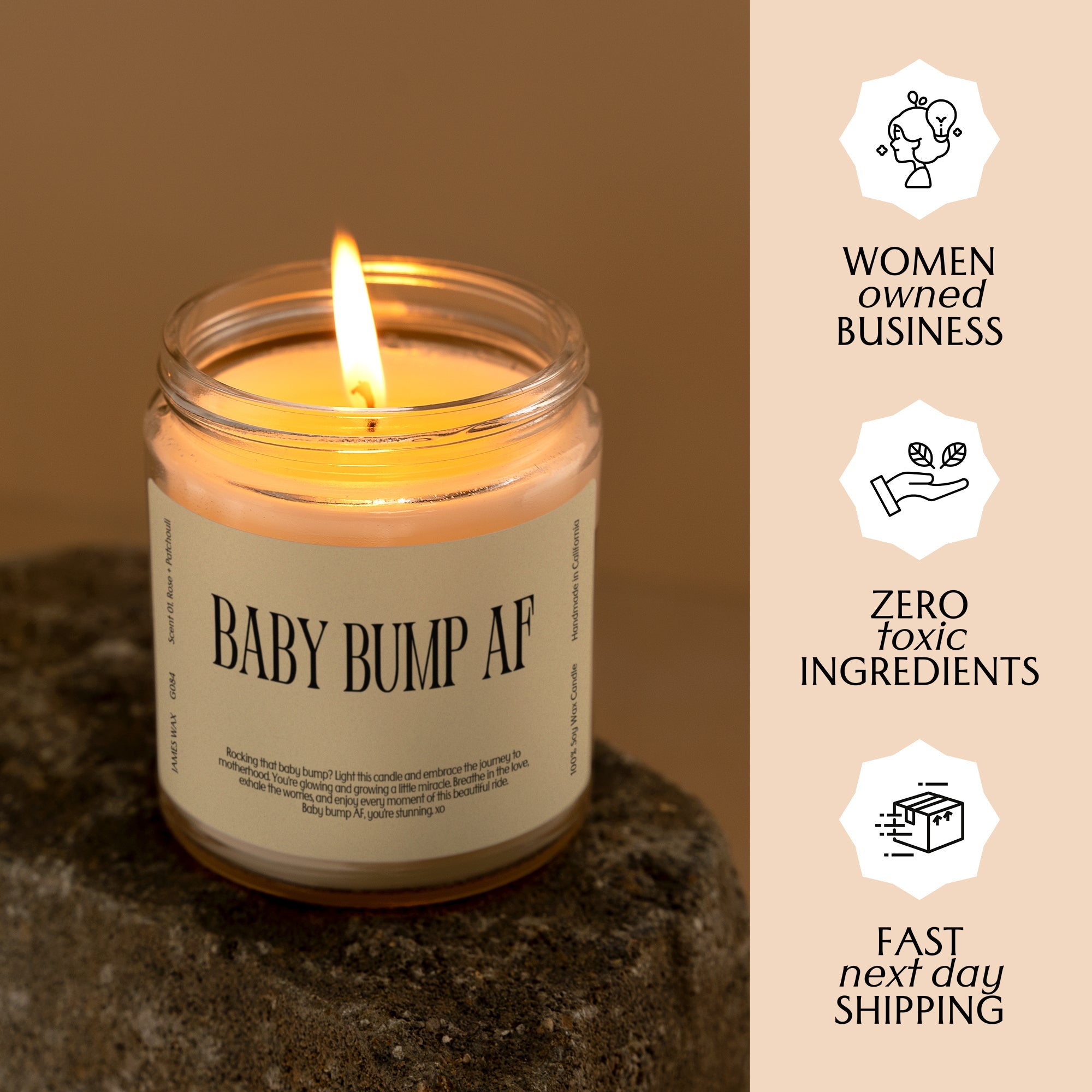 XN Baby Shower Gift Funny Candle For Moms-To-Be Baby Bump AF Candle Gift For Expecting Pregnancy Gift G084