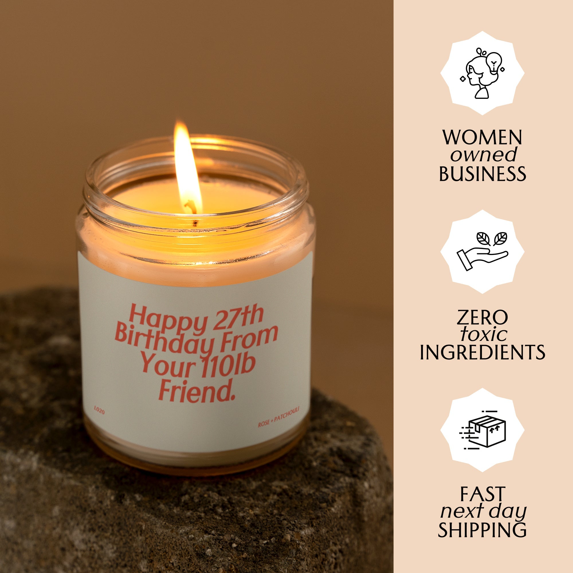 XN 27th Happy Birthday From Your LB Friend Birthday Candle Happy Birthday Gift Funny Birthday Gift For Friend Custom Birthday L020