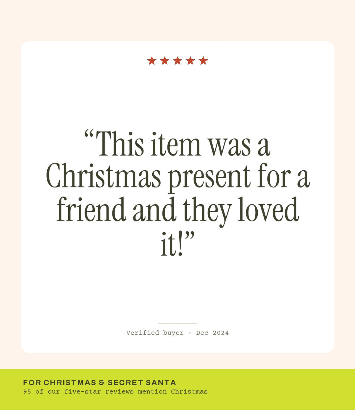 Verified buyer review: This item was a Christmas present for a friend and they loved it!