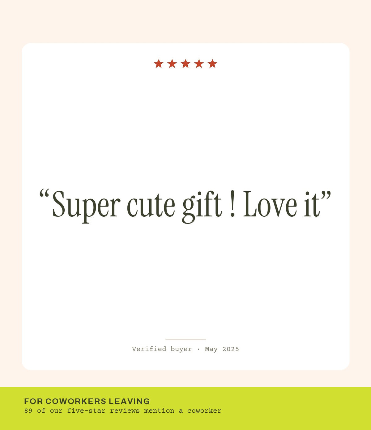 Verified buyer review: Super cute gift ! Love it