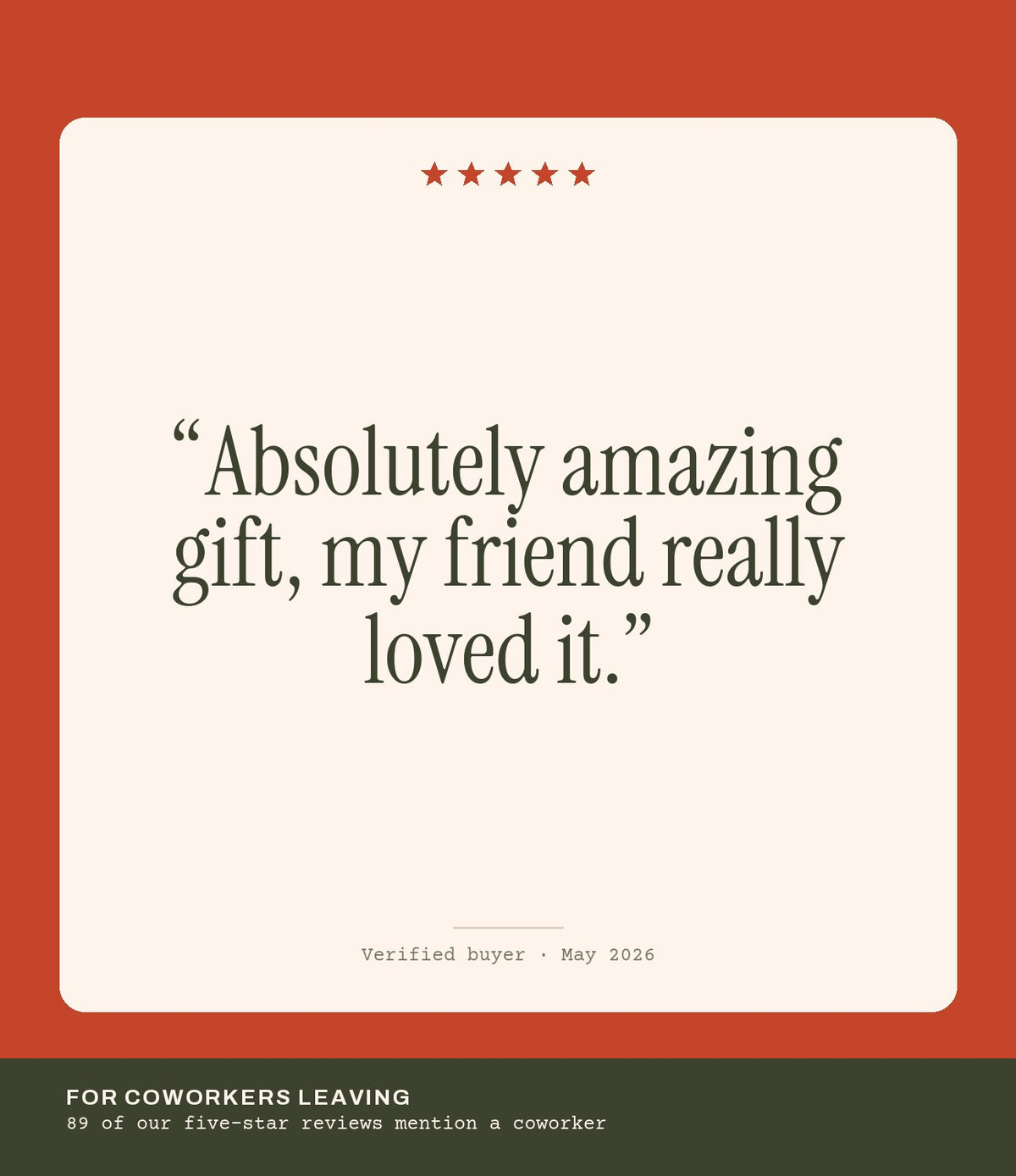 Verified buyer review: Absolutely amazing gift, my friend really loved it.