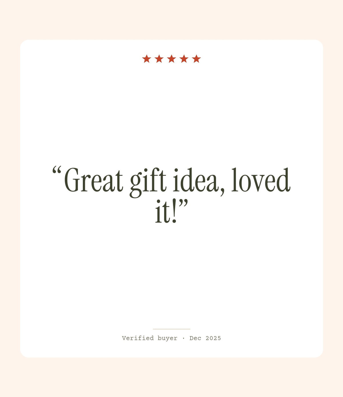 Verified buyer review: Great gift idea, loved it!