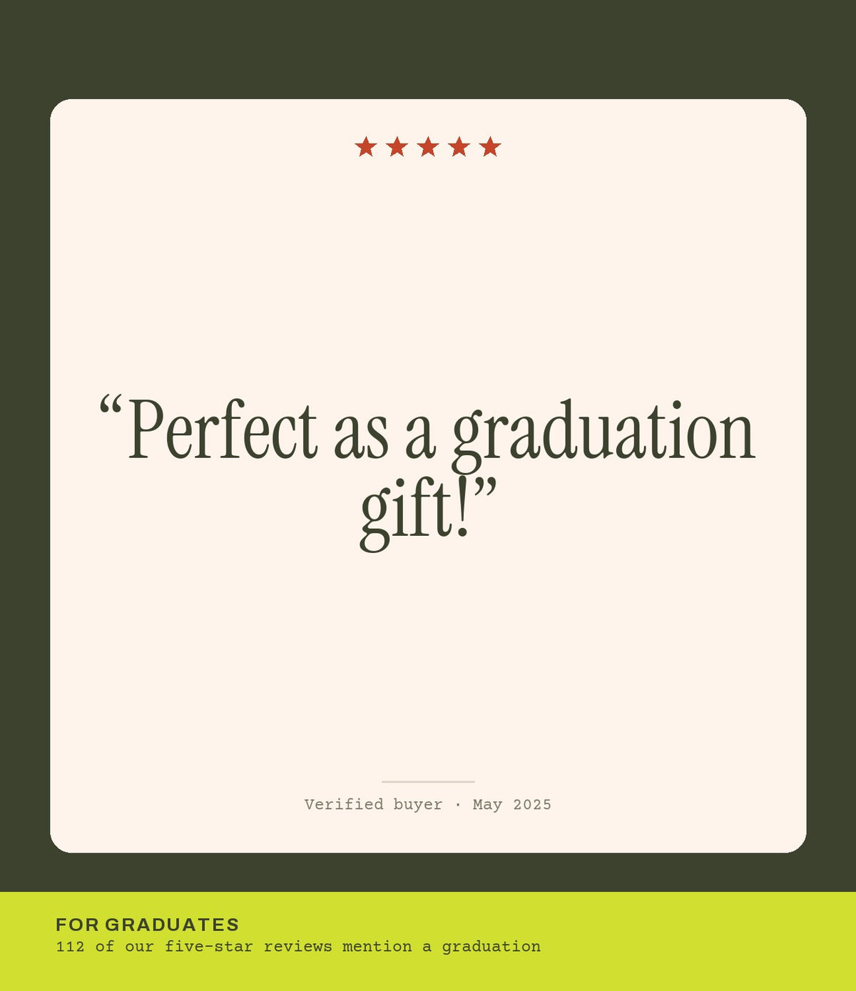 Verified buyer review: Perfect as a graduation gift!
