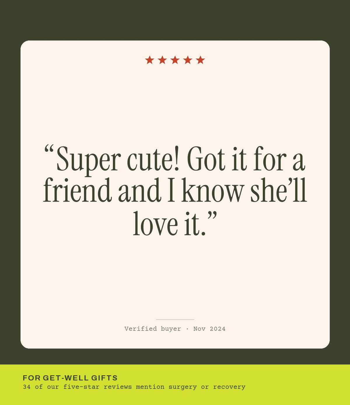 Verified buyer review: Super cute! Got it for a friend and I know she’ll love it.