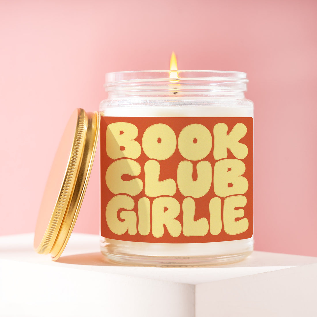 Book Club Girlie Candle, Reader Gift for Her, Terracotta Bubble Type Birthday Present, Bookish Bestie Romance Idea R058