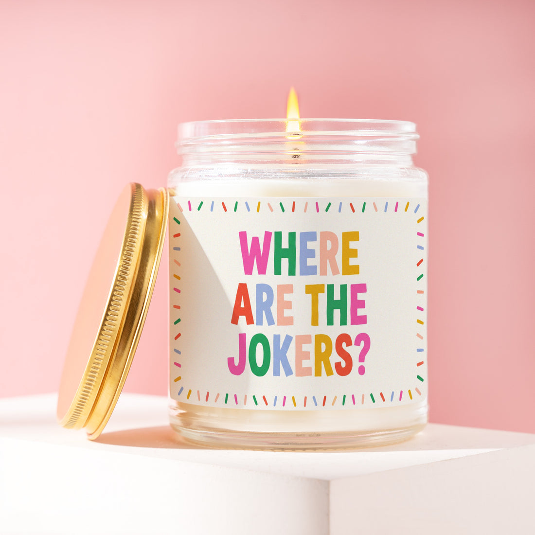 Where Are the Jokers Candle, Funny Mahjong Gift for Her, Confetti Birthday Present for Mom, Bestie, Tile Group Night R245