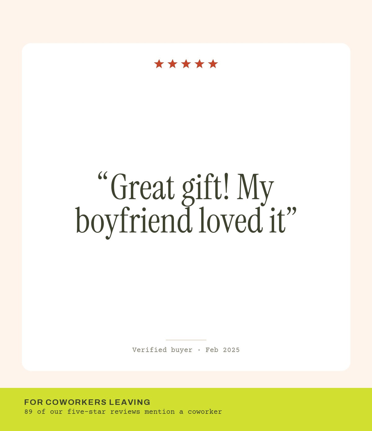 Verified buyer review: Great gift! My boyfriend loved it
