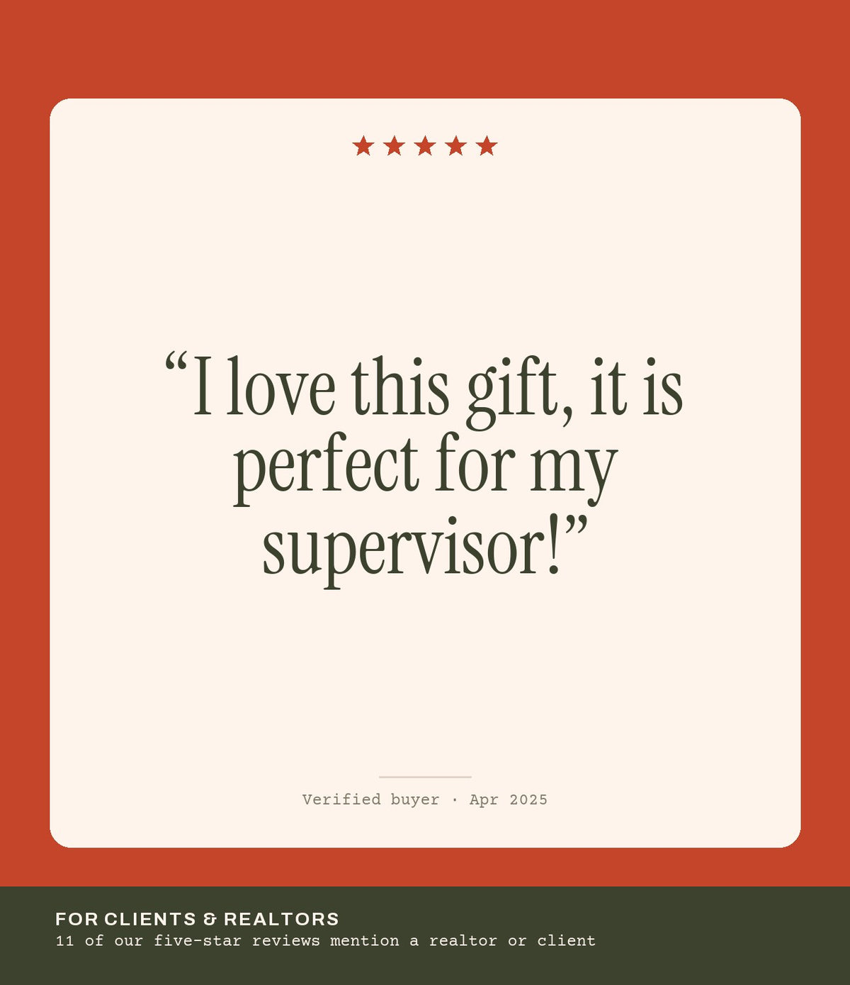 Verified buyer review: I love this gift, it is perfect for my supervisor!