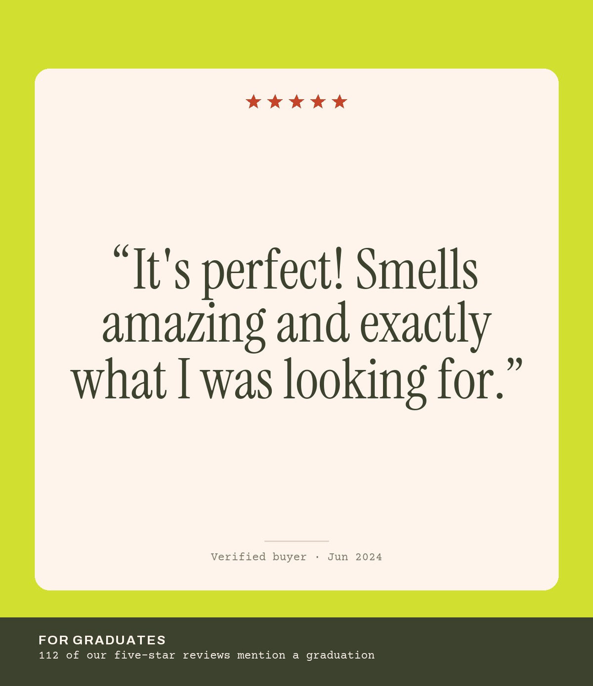 Verified buyer review: It's perfect! Smells amazing and exactly what I was looking for.