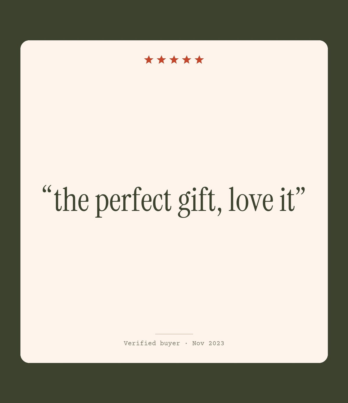 Verified buyer review: the perfect gift, love it