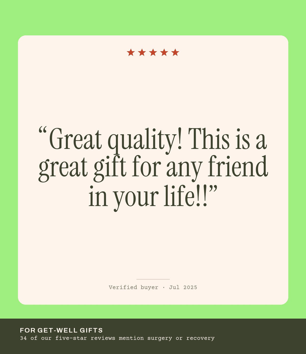 Verified buyer review: Great quality! This is a great gift for any friend in your life!!