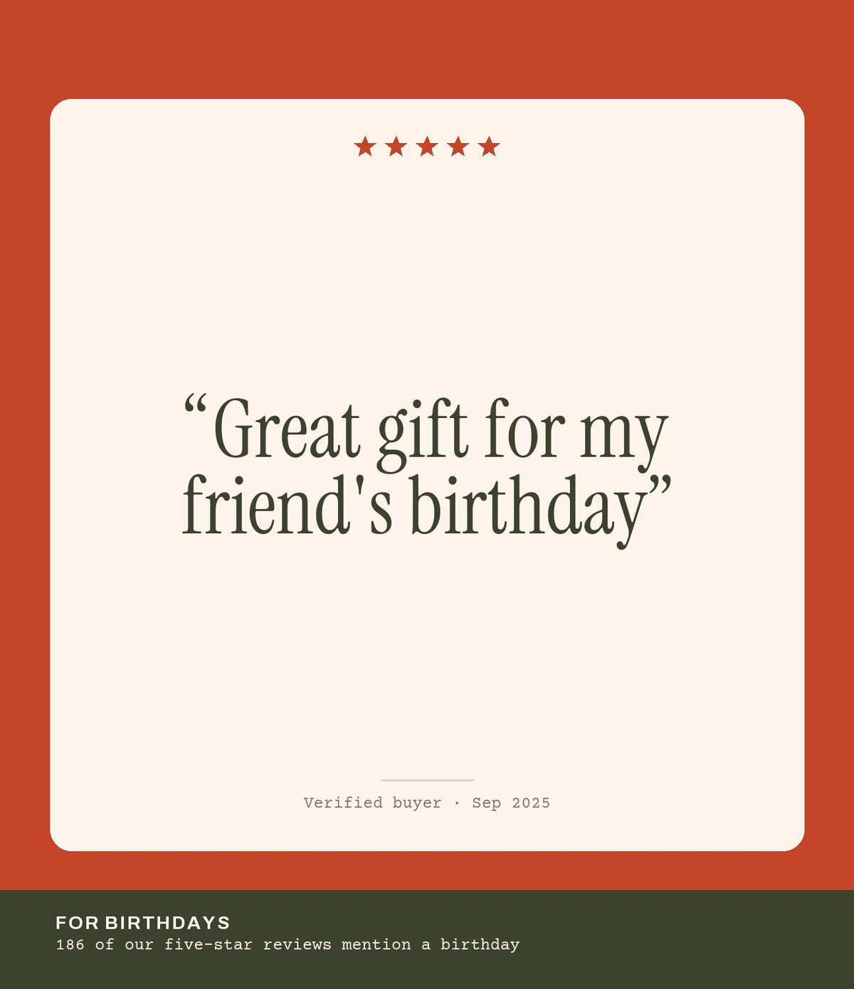 Verified buyer review: Great gift for my friend's birthday