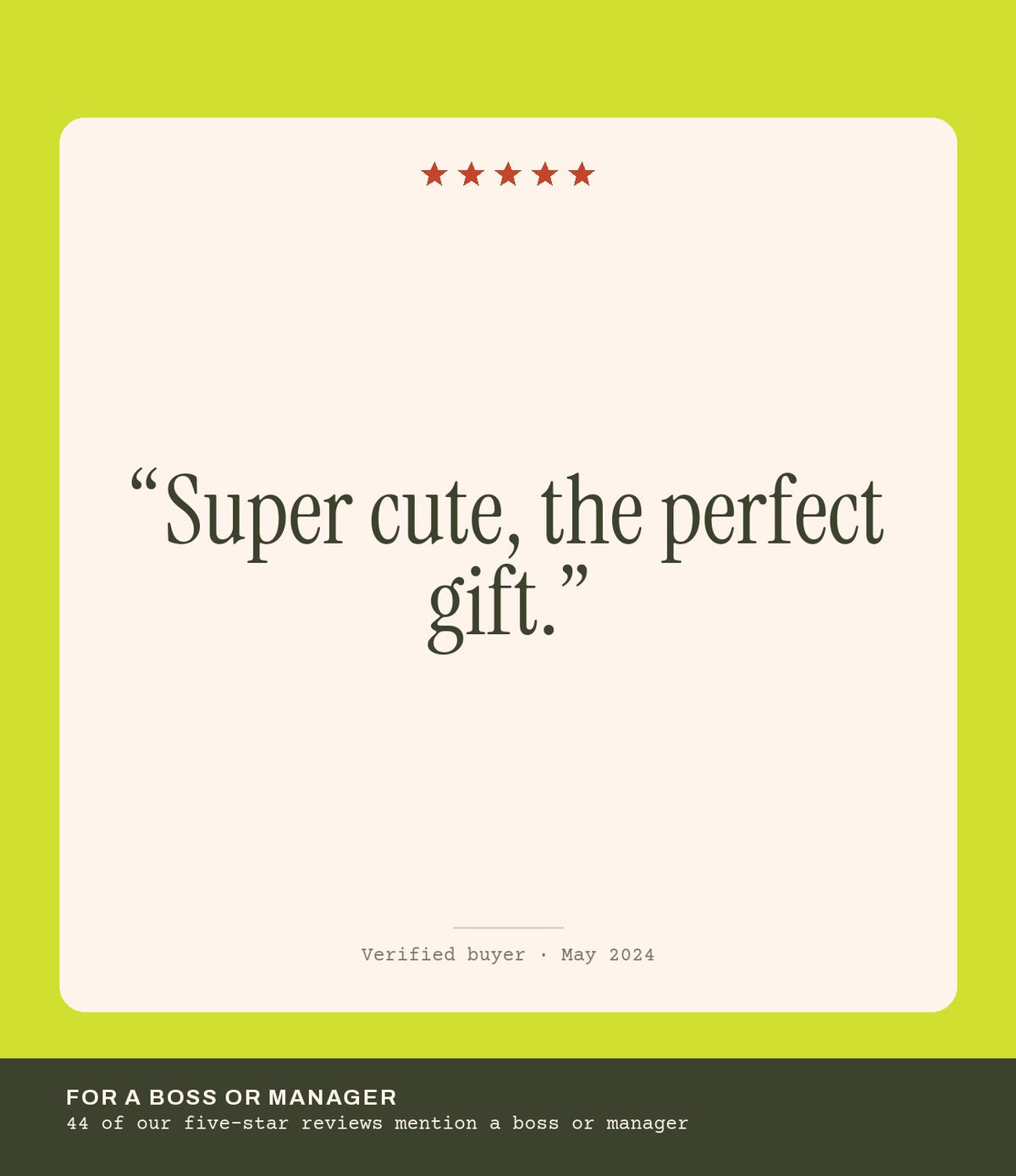 Verified buyer review: Super cute, the perfect gift.