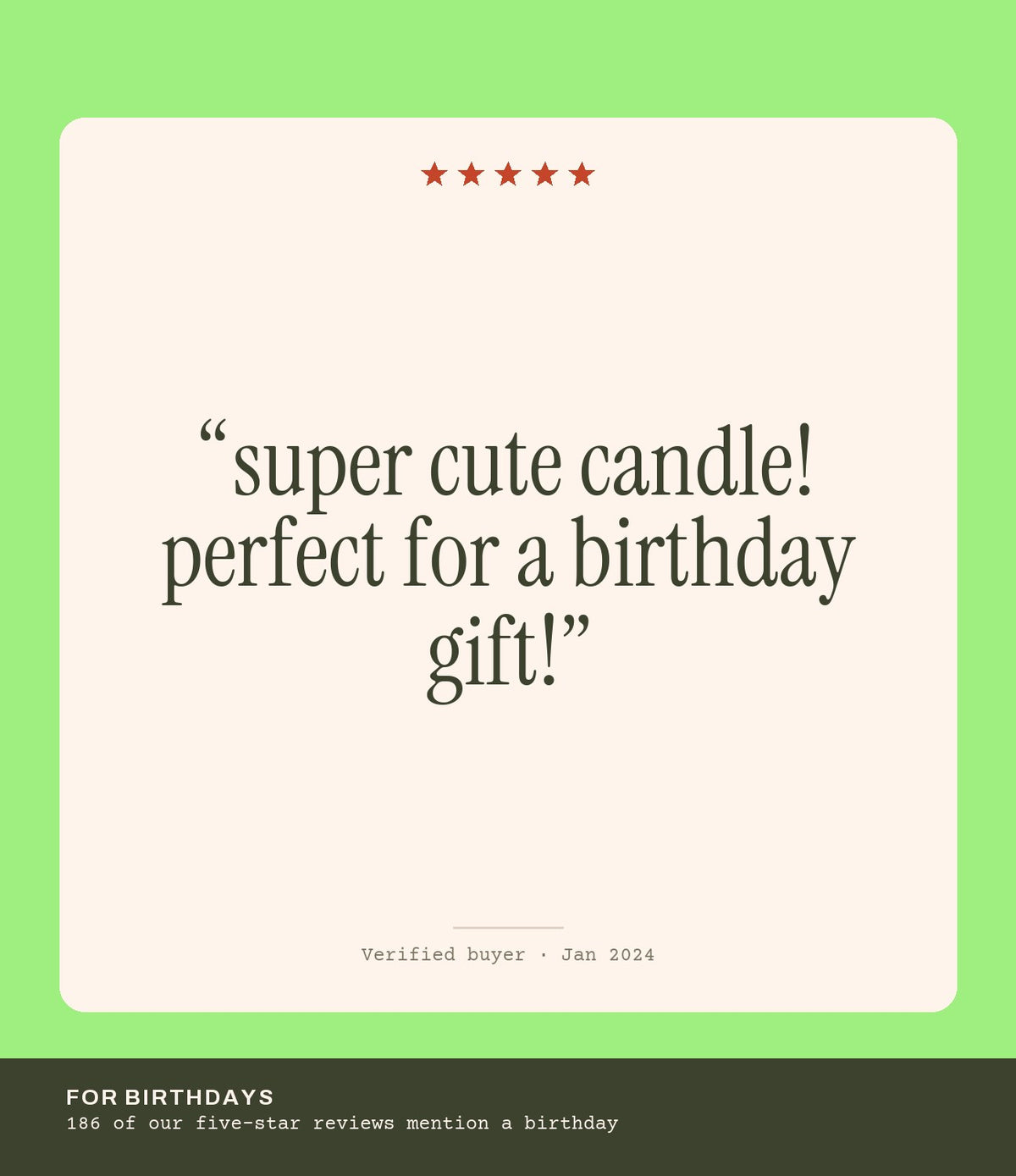 Verified buyer review: super cute candle! perfect for a birthday gift!