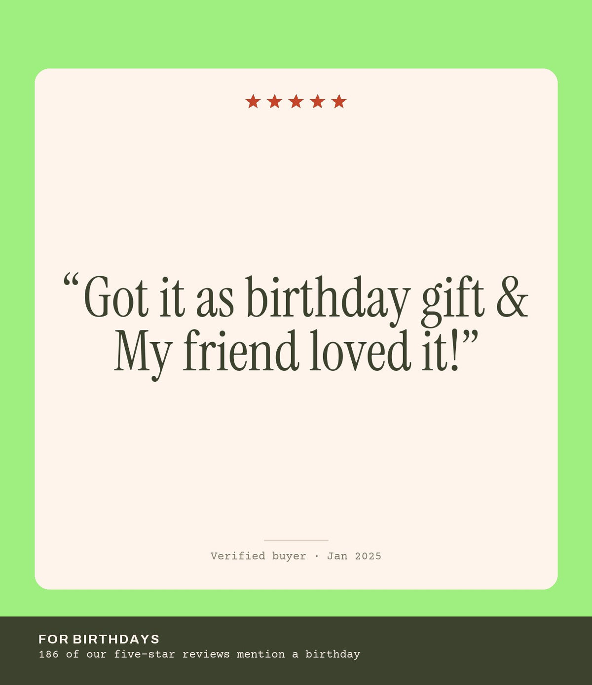 Verified buyer review: Got it as birthday gift & My friend loved it!