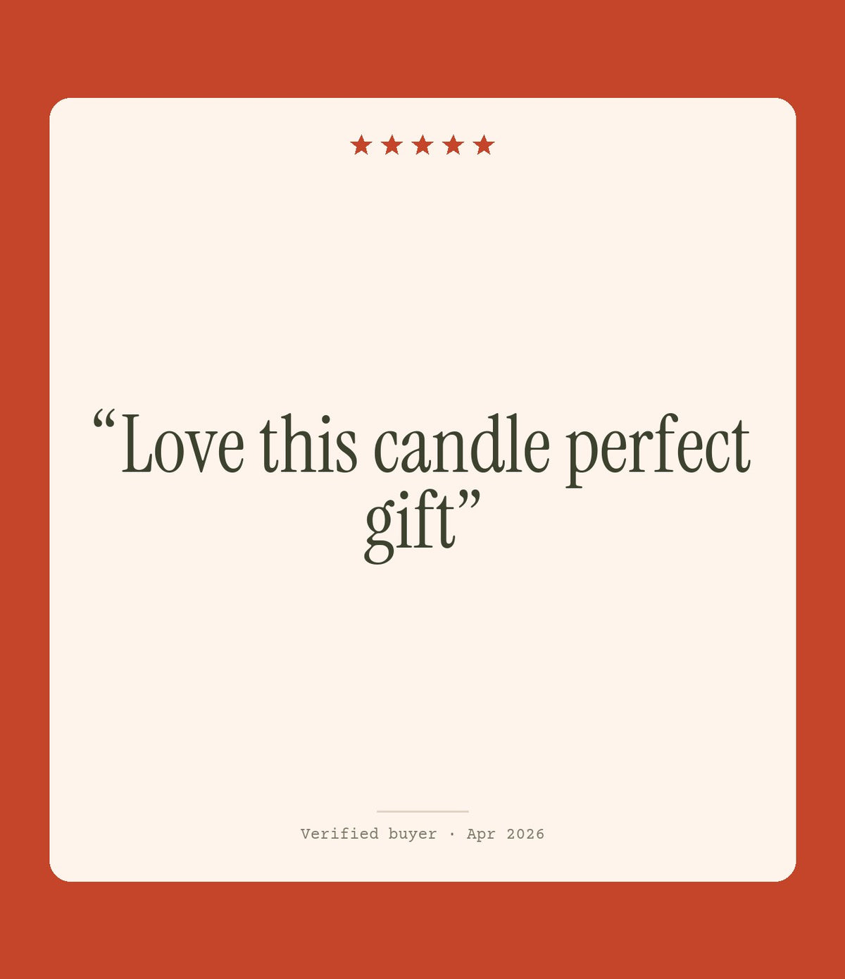 Verified buyer review: Love this candle perfect gift