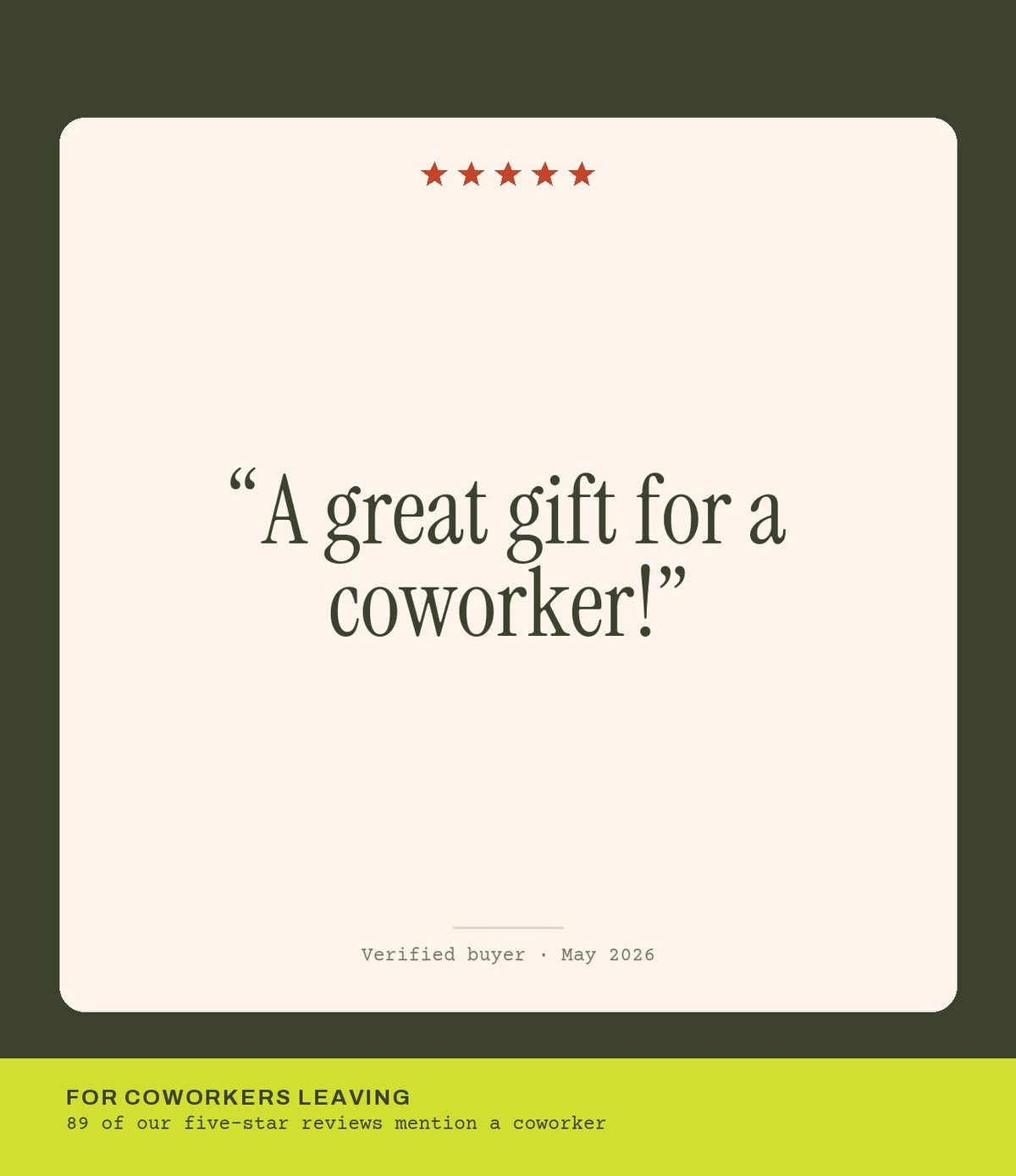 Verified buyer review: A great gift for a coworker!