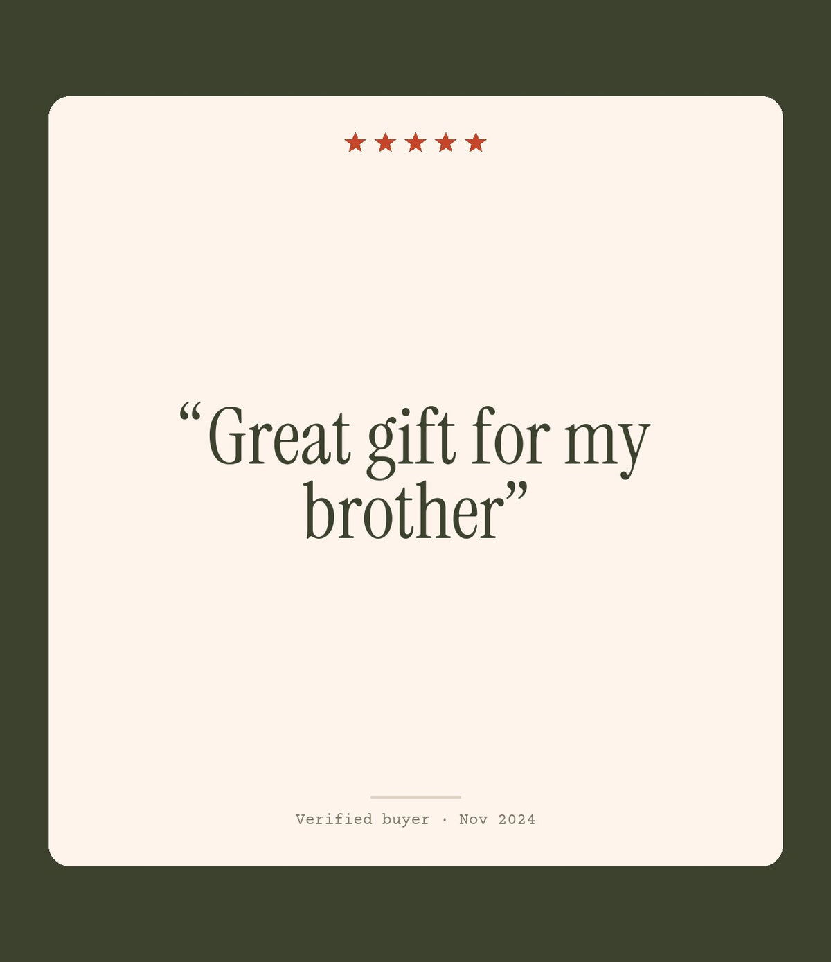 Verified buyer review: Great gift for my brother