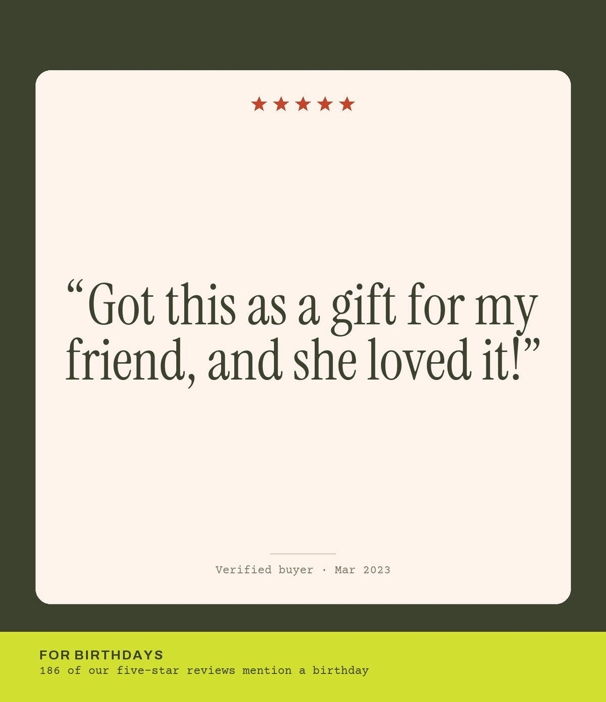 Verified buyer review: Got this as a gift for my friend, and she loved it!
