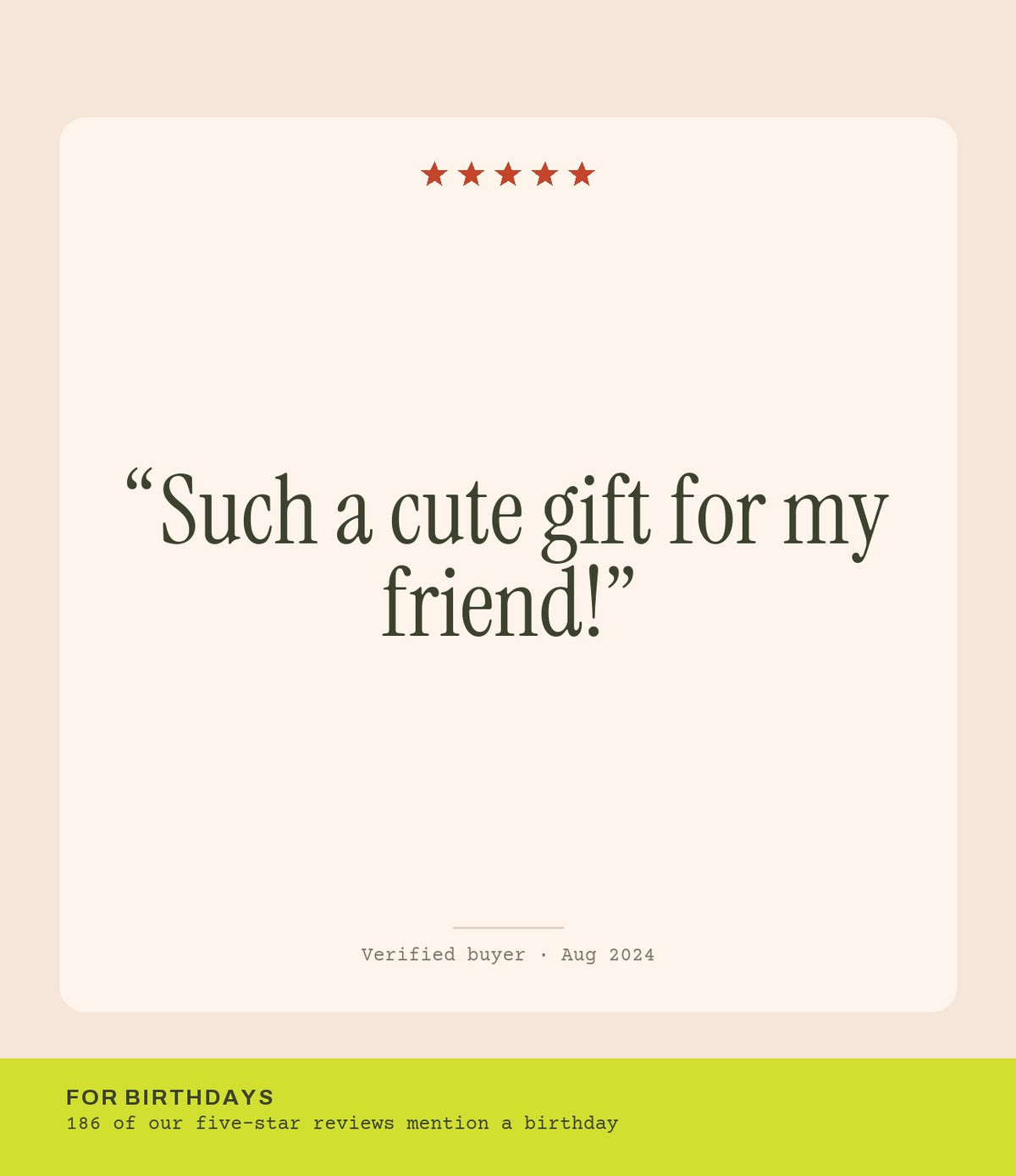 Verified buyer review: Such a cute gift for my friend!