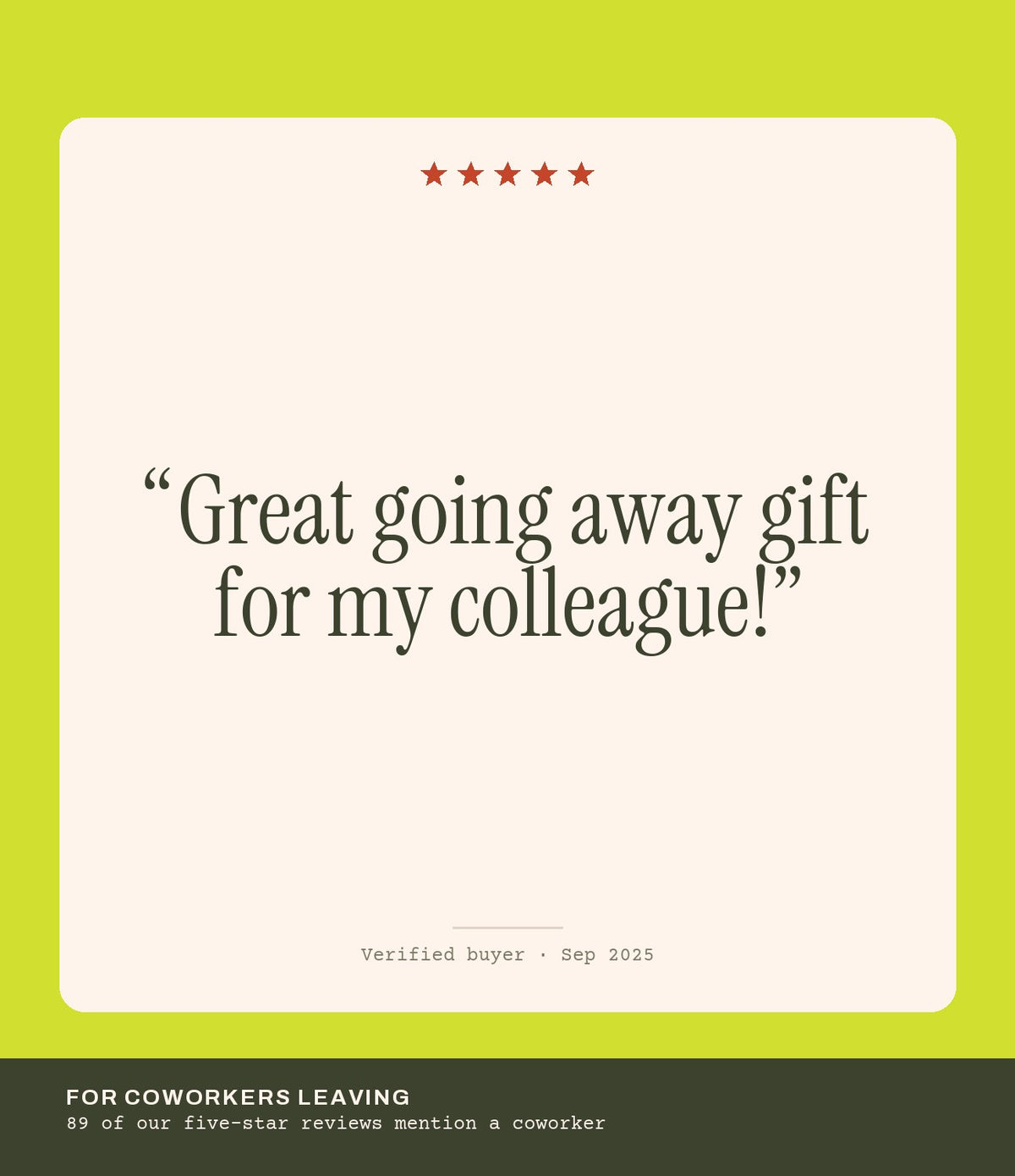 Verified buyer review: Great going away gift for my colleague!