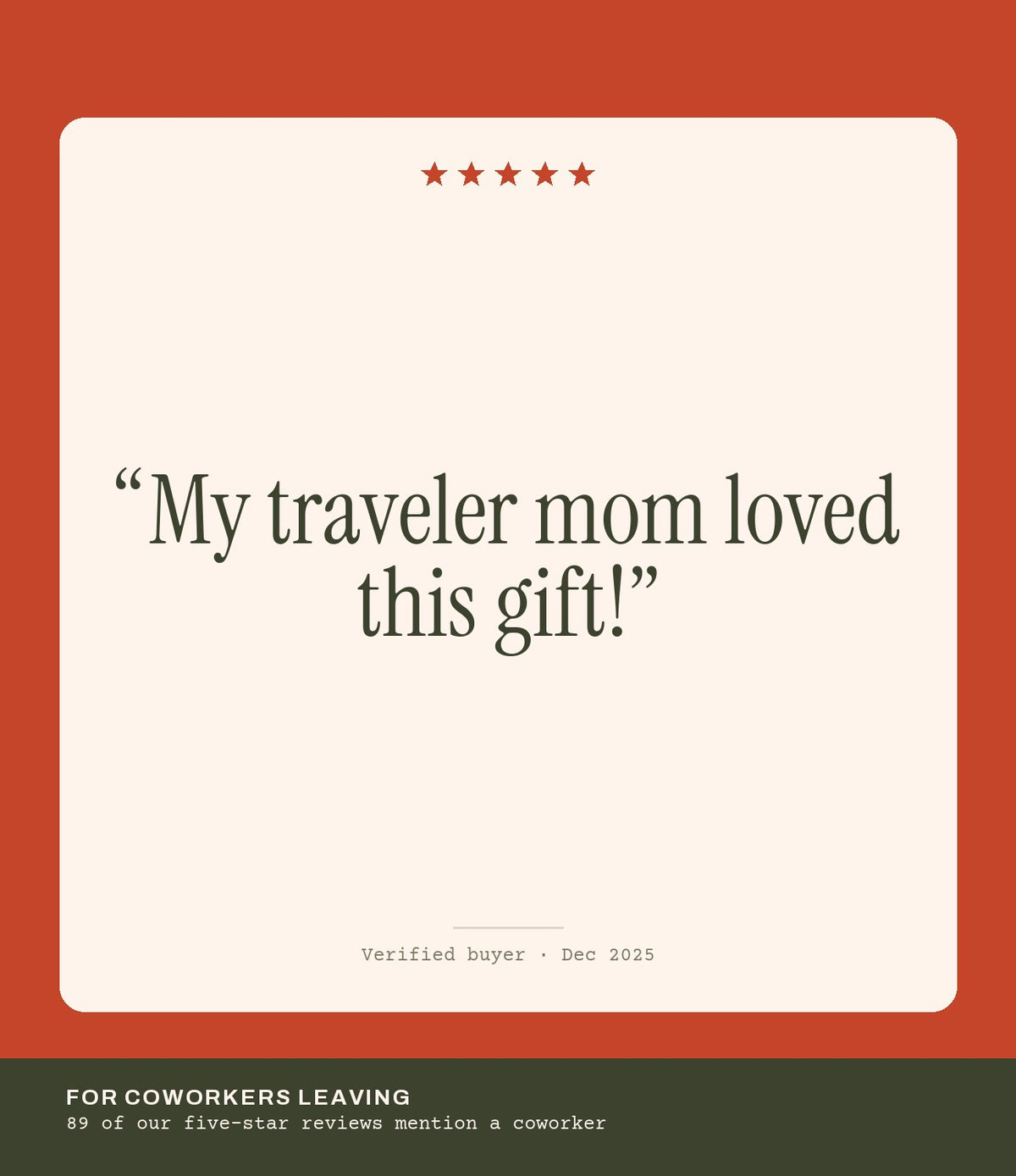 Verified buyer review: My traveler mom loved this gift!