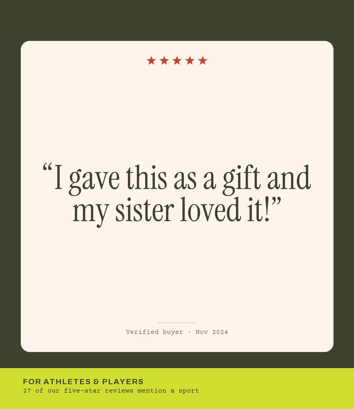 Verified buyer review: I gave this as a gift and my sister loved it!
