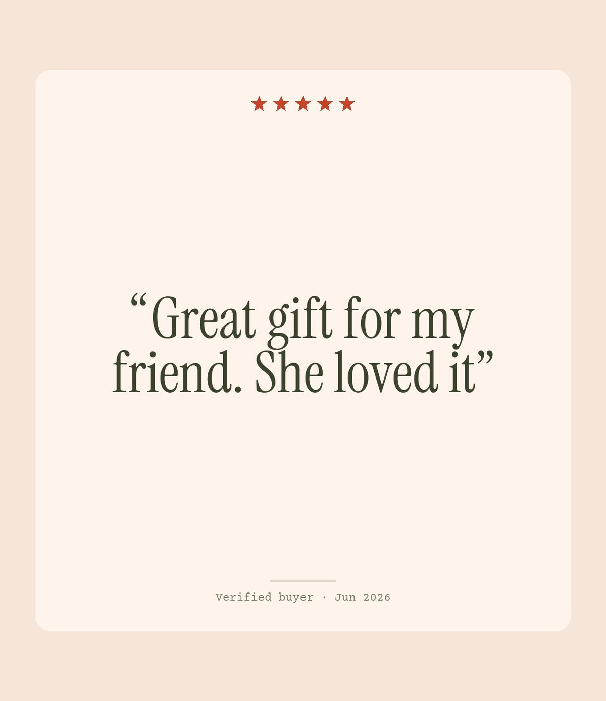Verified buyer review: Great gift for my friend. She loved it