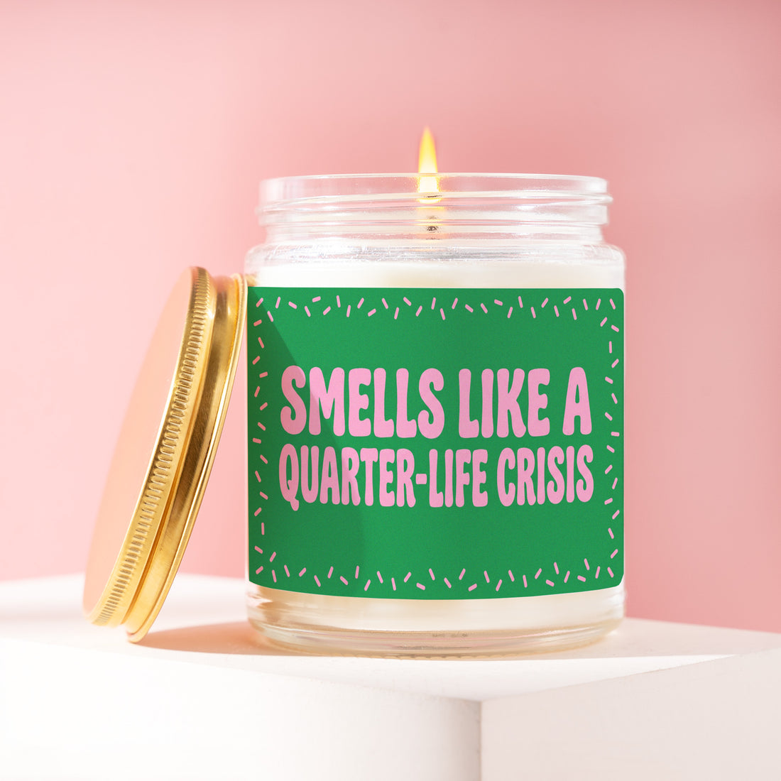 25th Birthday Party Candle, Quarter Century Gift, Smells Like A Quarter-Life Crisis, Twenty Five Decor for Her, Confetti, Girlfriend R310