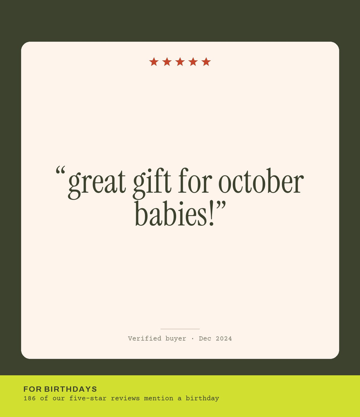 Verified buyer review: great gift for october babies!