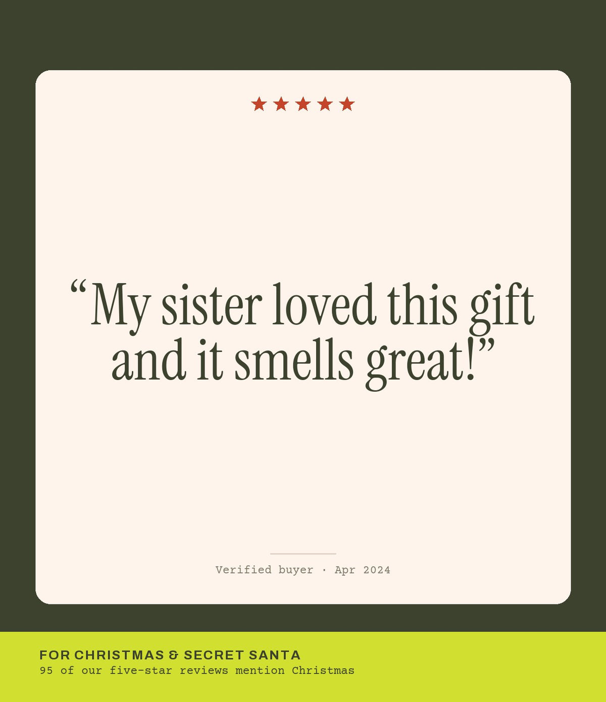 Verified buyer review: My sister loved this gift and it smells great!