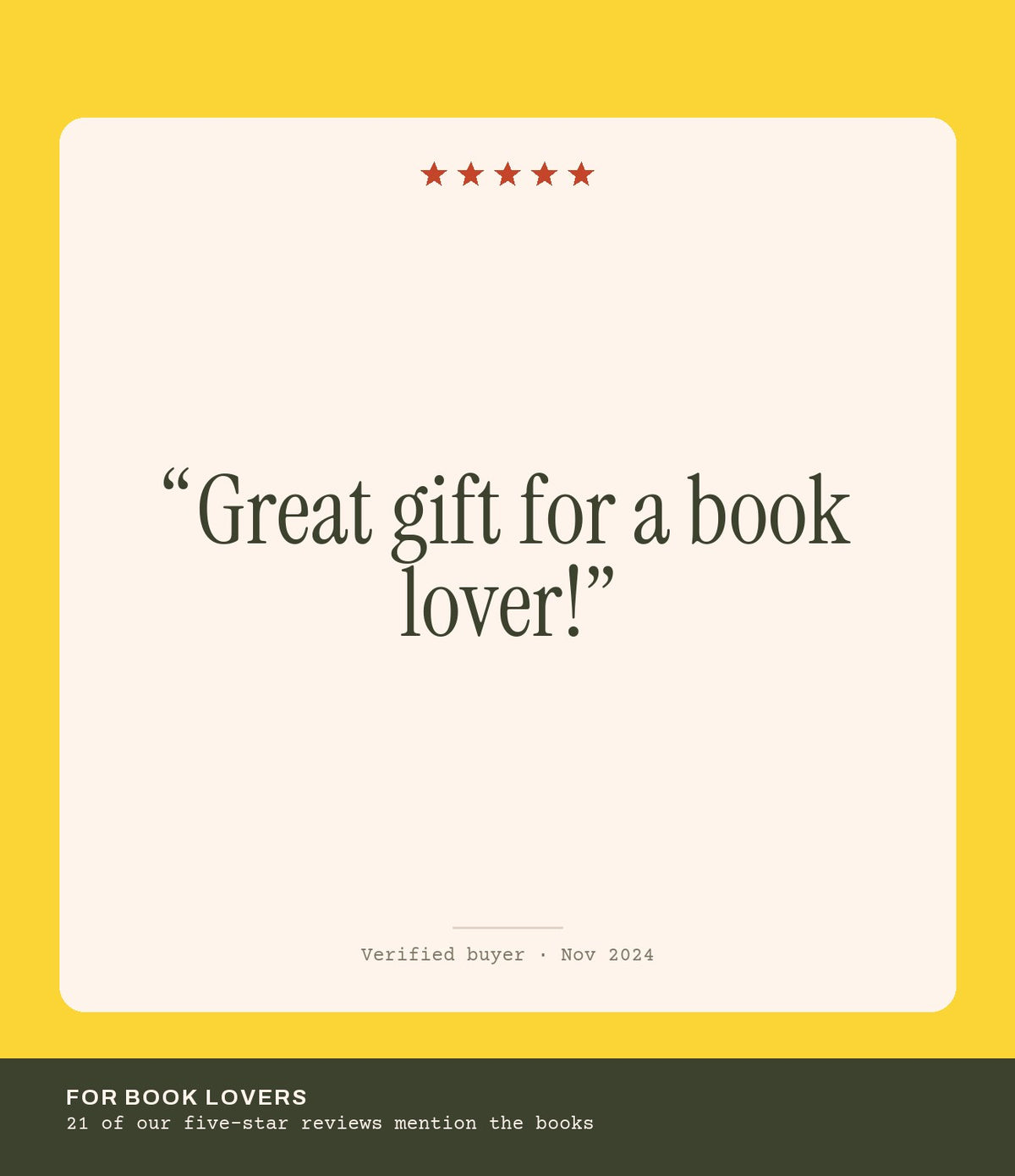 Verified buyer review: Great gift for a book lover!
