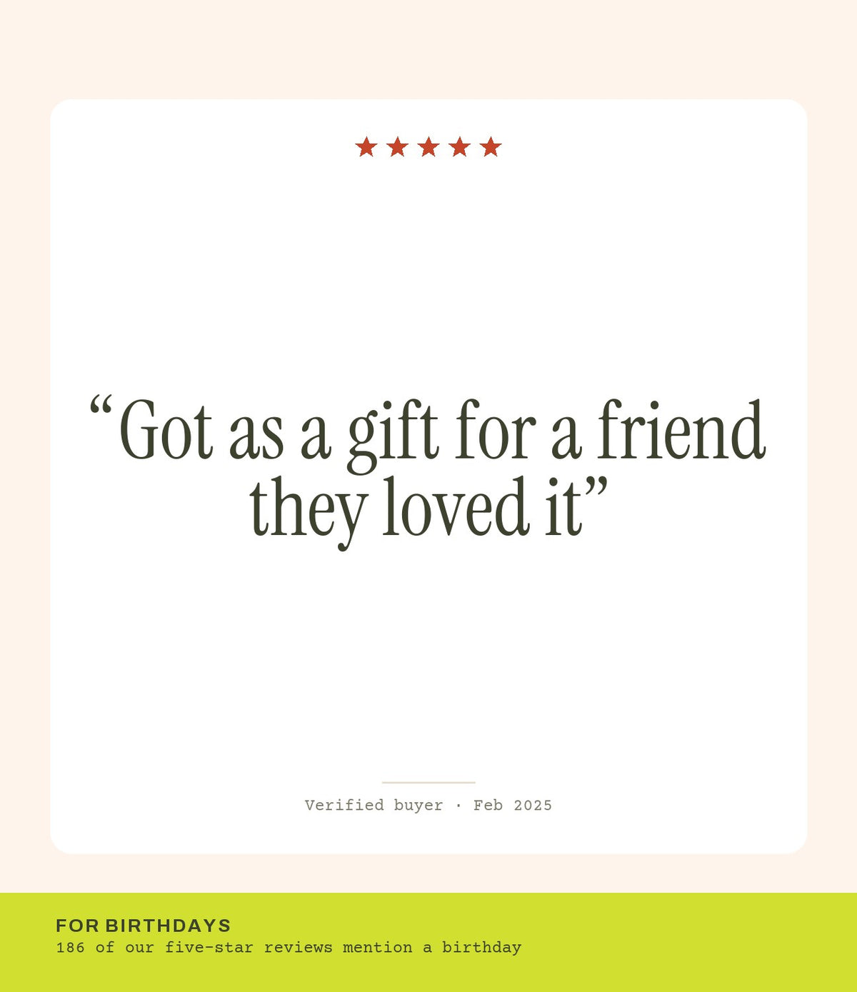 Verified buyer review: Got as a gift for a friend they loved it