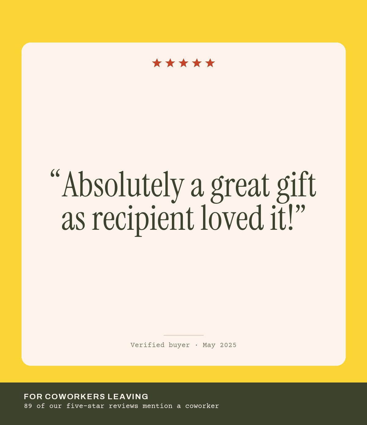 Verified buyer review: Absolutely a great gift as recipient loved it!