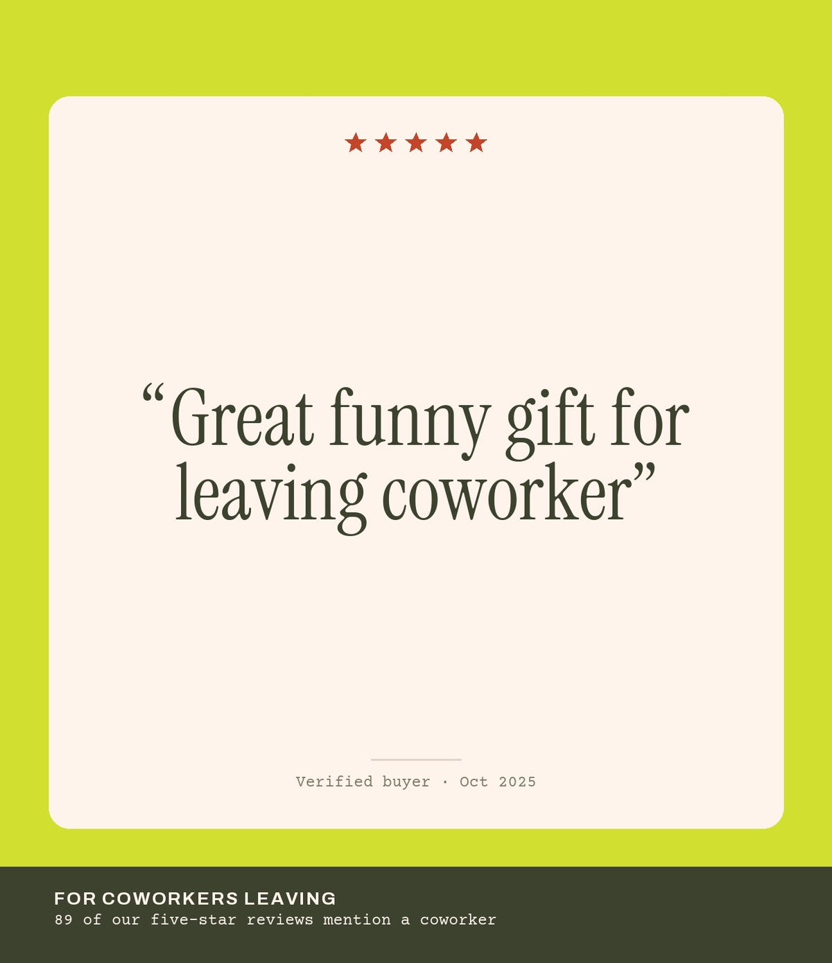 Verified buyer review: Great funny gift for leaving coworker
