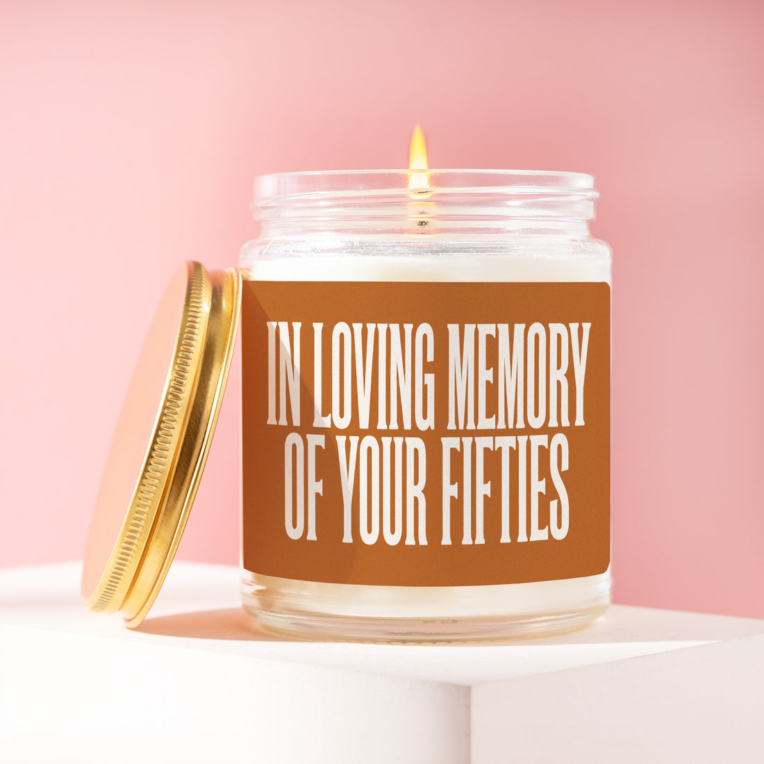 Funny 60th Birthday Gift for Her, In Loving Memory of Your Fifties Candle, Turning 60 Present for Best Friend, Sixty Party Decor R425