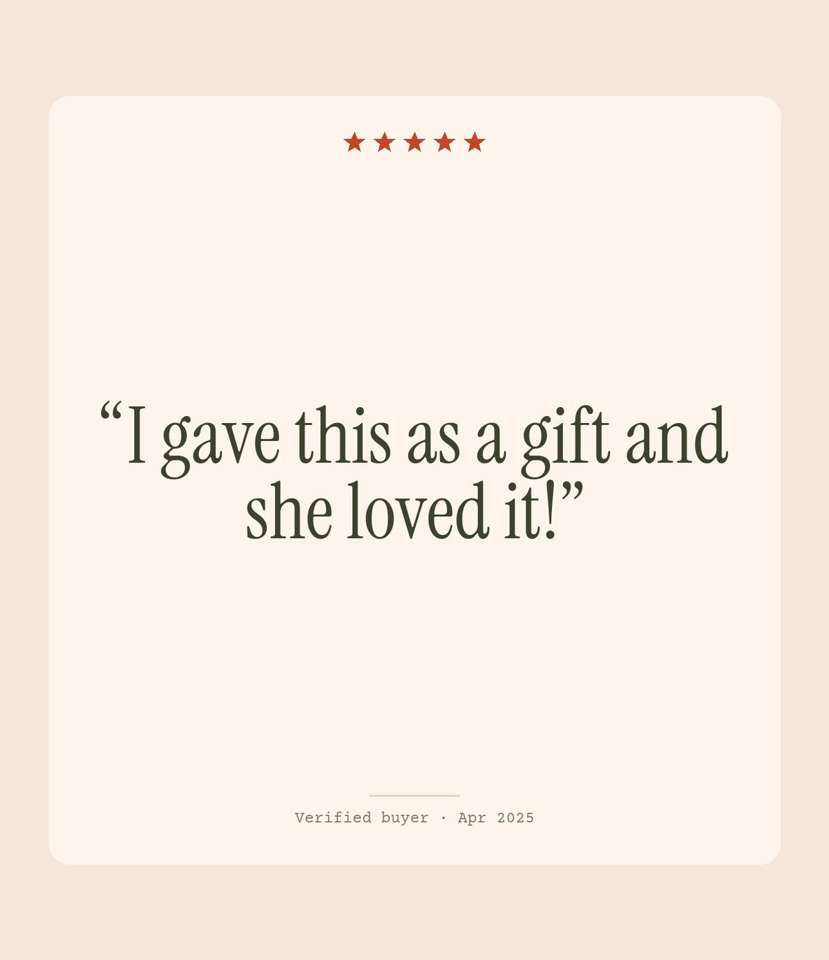 Verified buyer review: I gave this as a gift and she loved it!