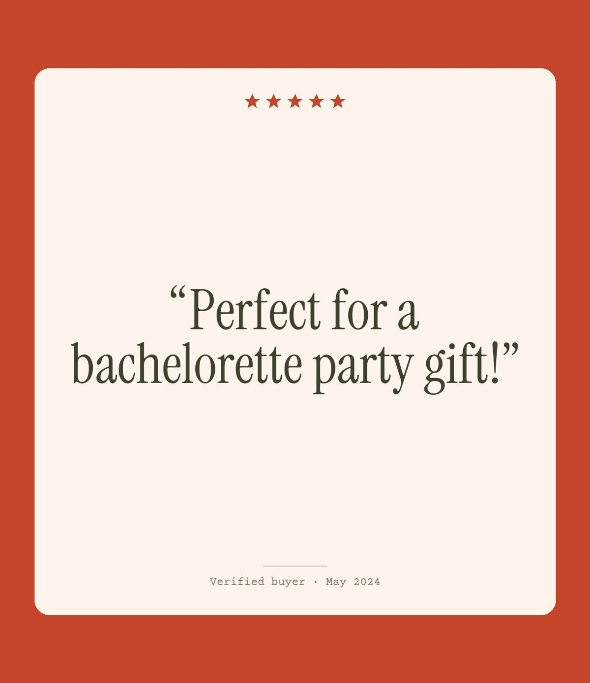 Verified buyer review: Perfect for a bachelorette party gift!