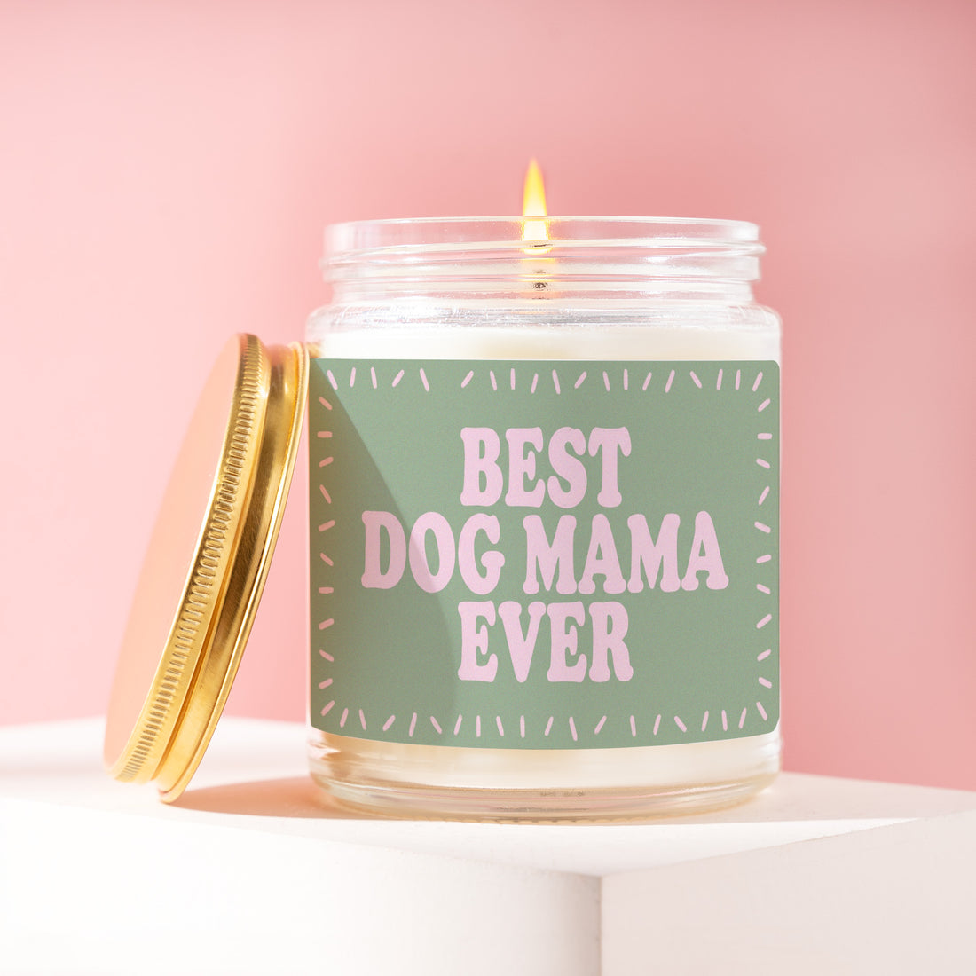 Best Dog Mama Ever Candle, Puppy Mom Gift for Her, Confetti Sage Birthday Present, Pet Lover Adoption Idea R047