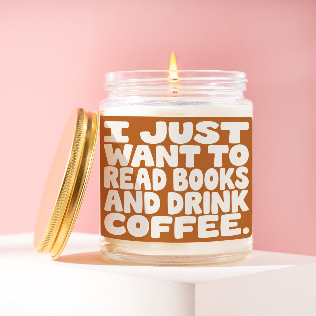I Just Want to Read Books and Drink Coffee Candle, Reader Gift for Her, Caramel Birthday Present, Bookish Cafe Idea R211