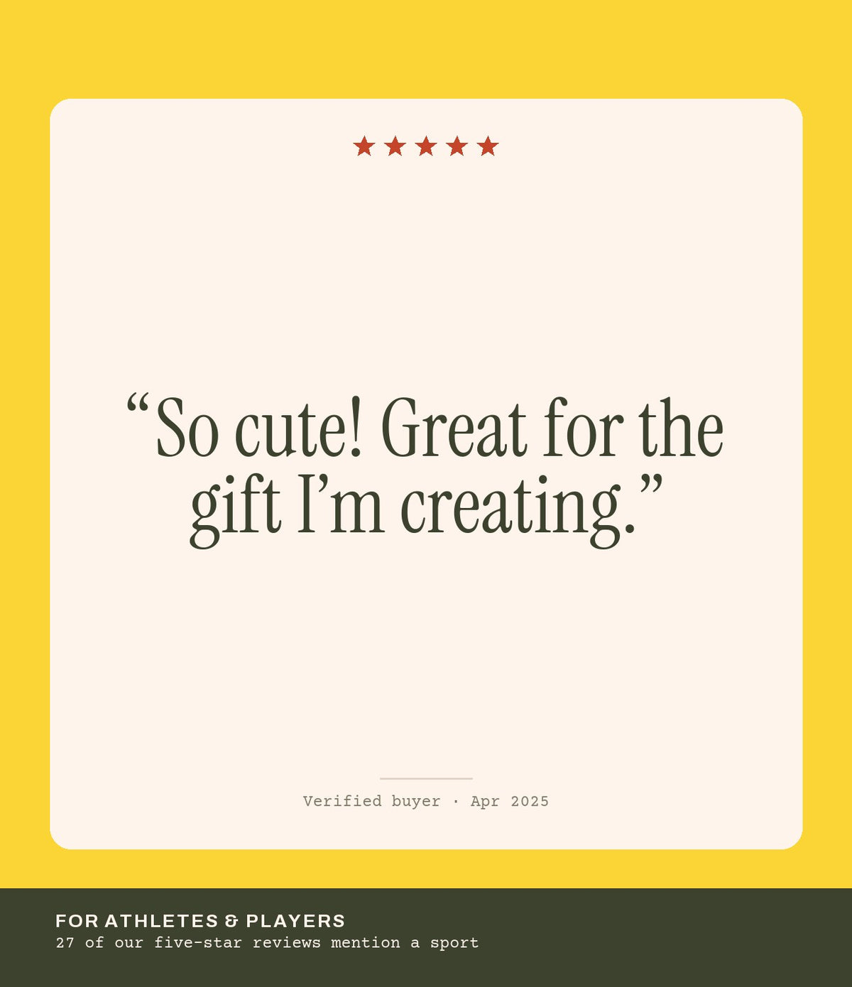 Verified buyer review: So cute! Great for the gift I’m creating.