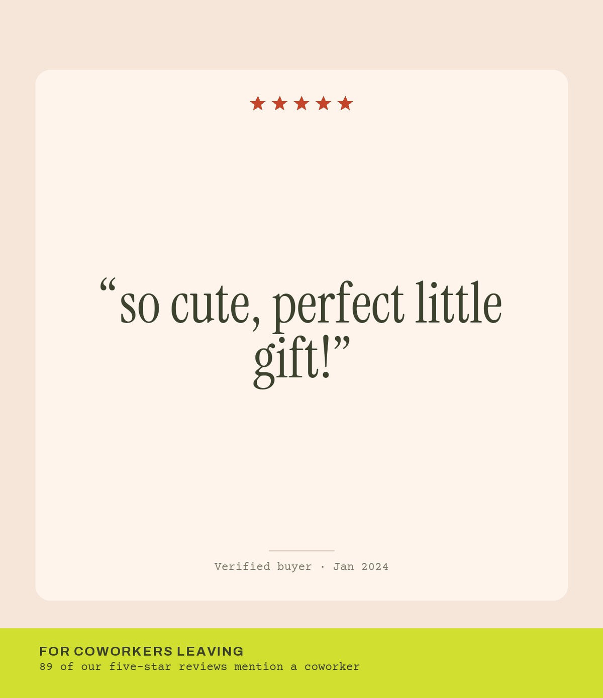 Verified buyer review: so cute, perfect little gift!