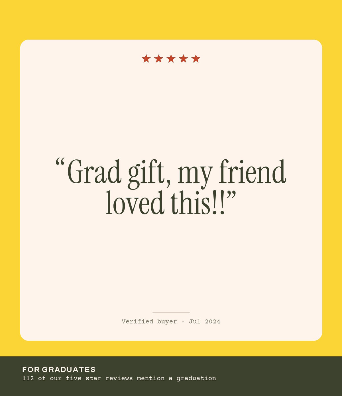 Verified buyer review: Grad gift, my friend loved this!!