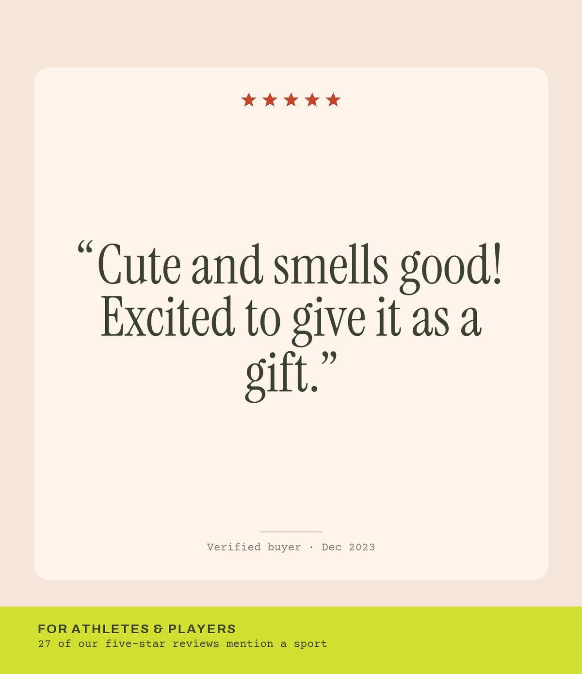Verified buyer review: Cute and smells good! Excited to give it as a gift.