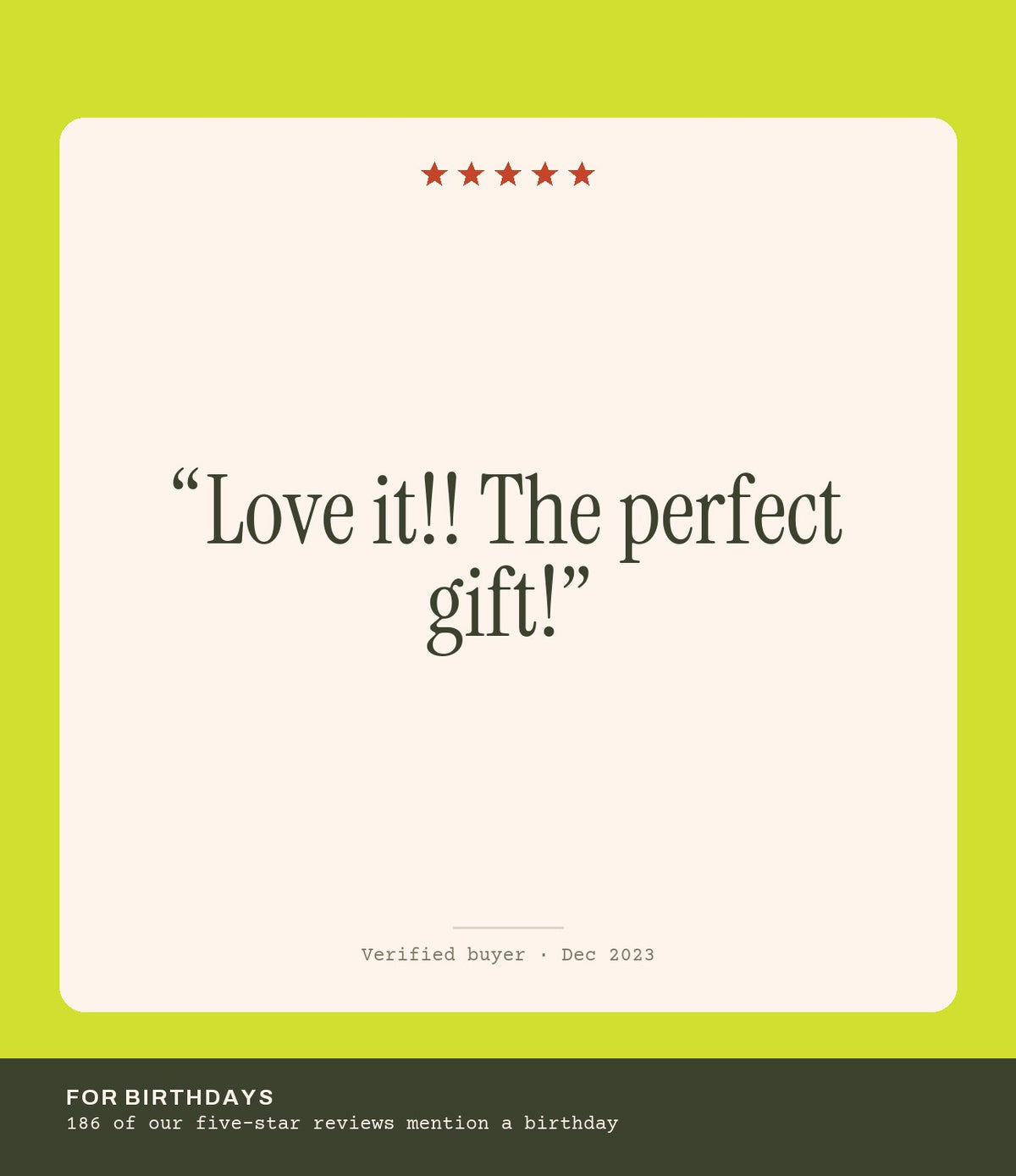 Verified buyer review: Love it!! The perfect gift!